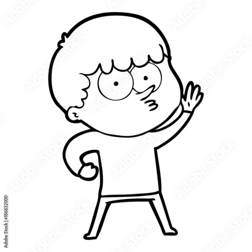 cartoon curious boy