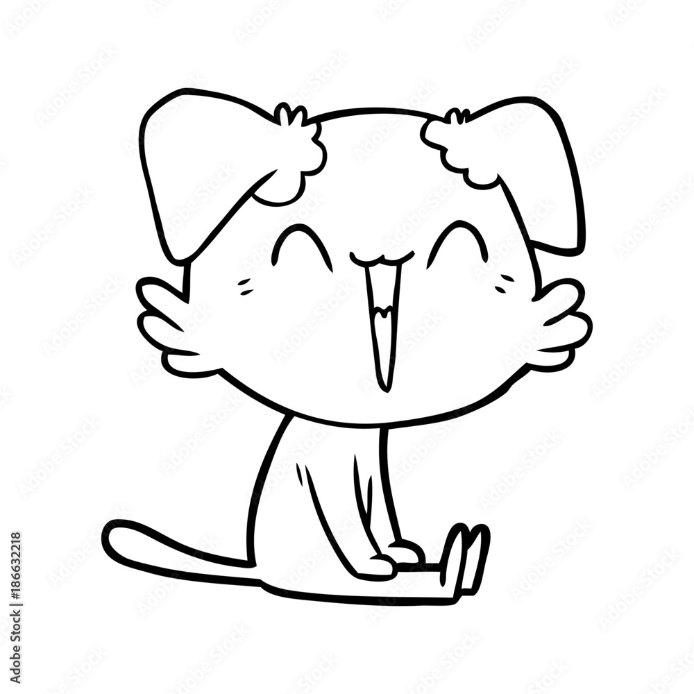 happy little dog cartoon happy little dog cartoon