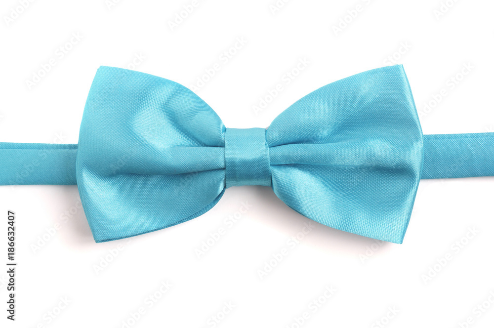 Azure tie-butterfly isolated on white background Azure tie-butterfly isolated on white background