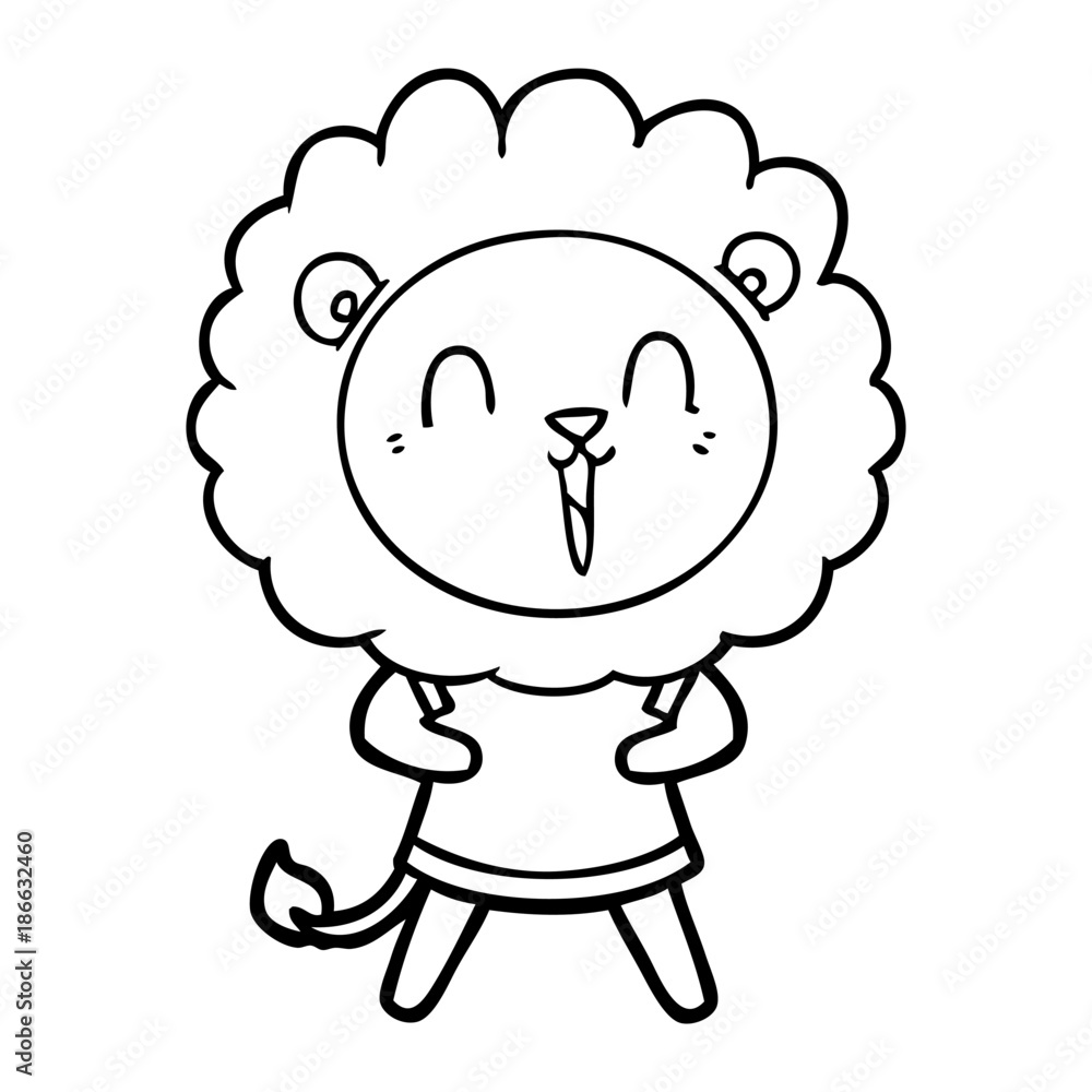 laughing lion cartoon