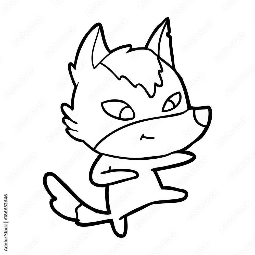 friendly cartoon wolf dancing friendly cartoon wolf dancing