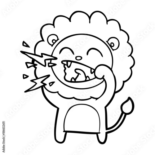 cartoon roaring lion