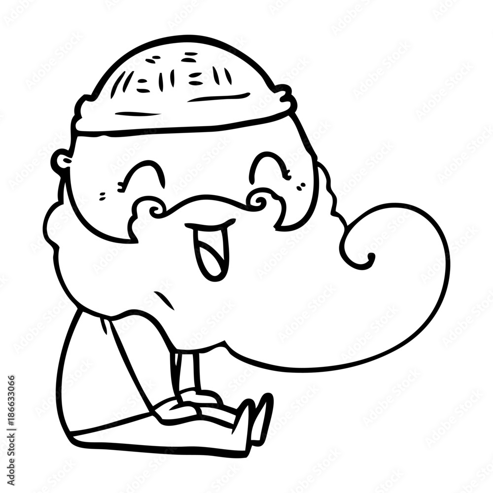 happy bearded man sat down laughing happy bearded man sat down laughing