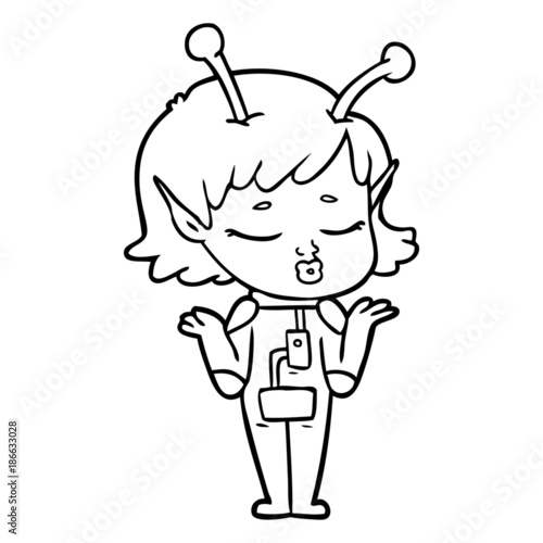 cartoon alien girl