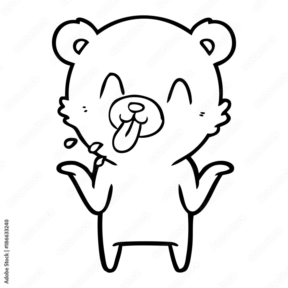 Naklejka premium rude cartoon bear