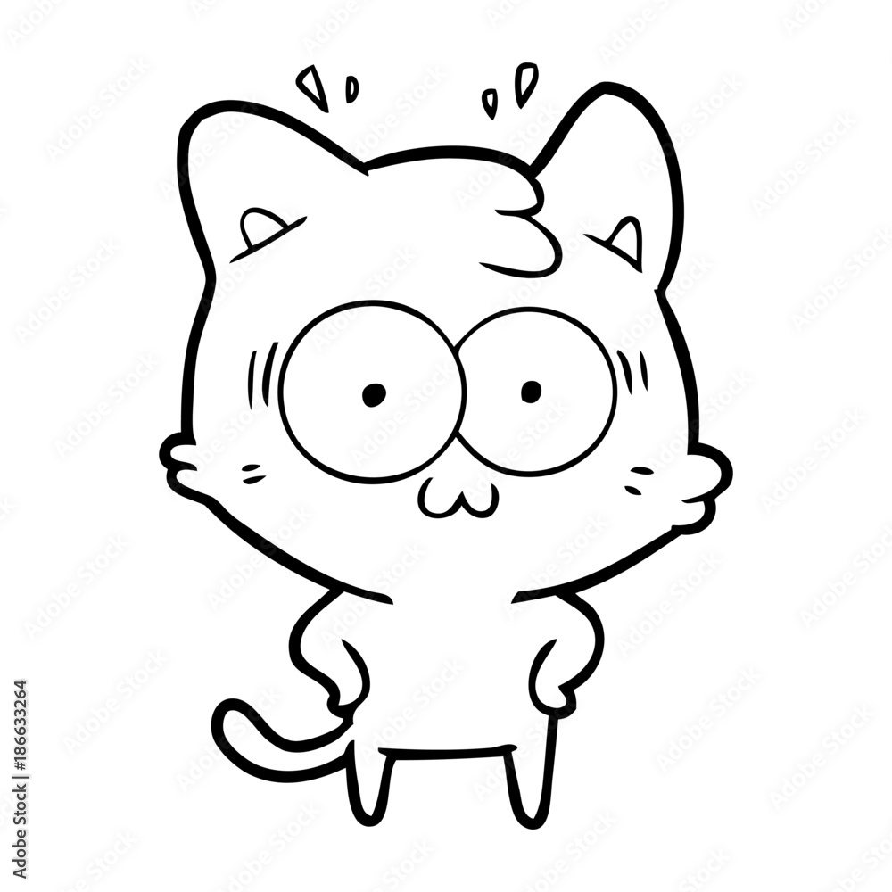 Fototapeta premium cartoon surprised cat