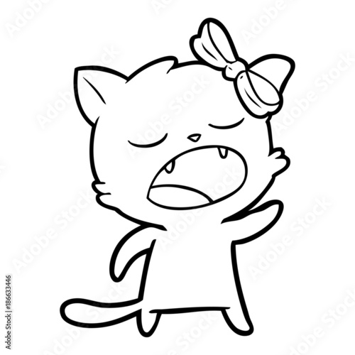 cartoon cat meowing