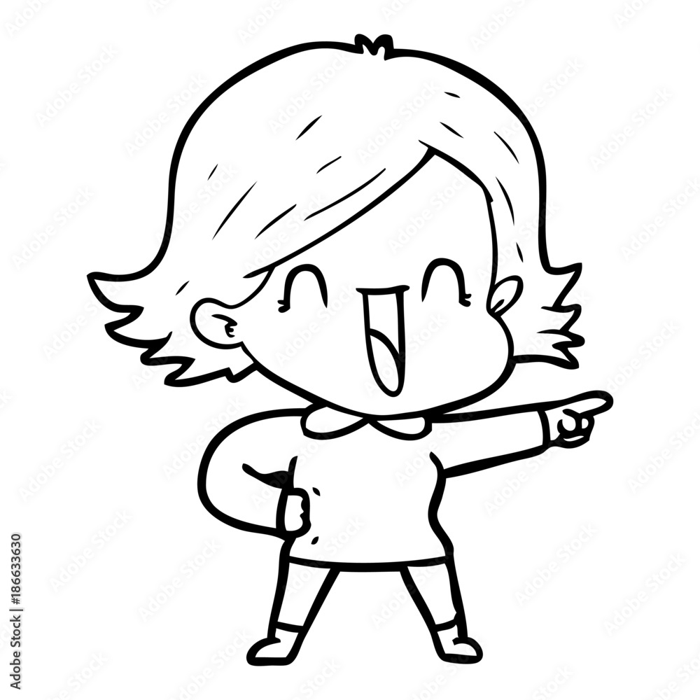 cartoon laughing woman pointing cartoon laughing woman pointing
