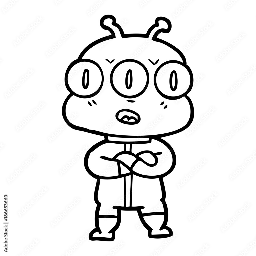 cartoon three eyed alien cartoon three eyed alien