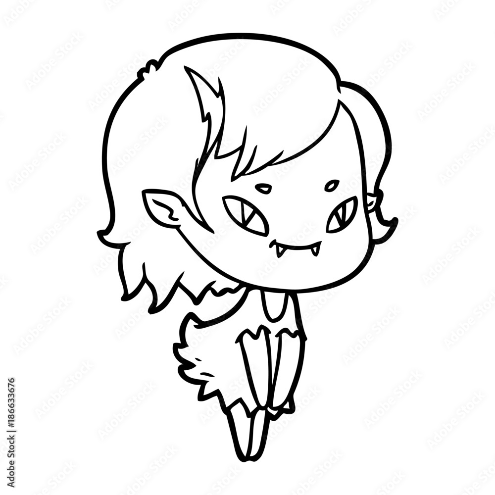 cartoon friendly vampire girl cartoon friendly vampire girl