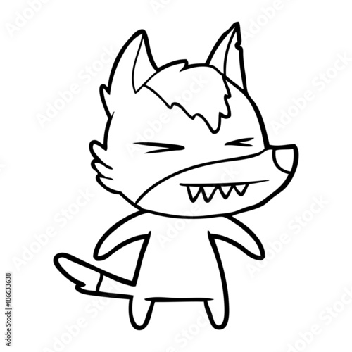angry wolf cartoon