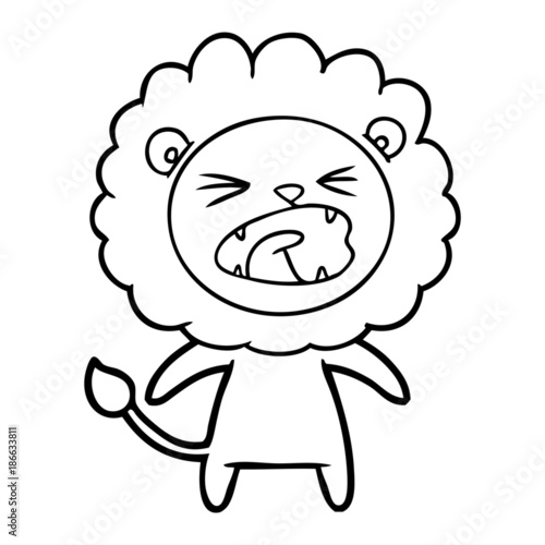 cartoon angry lion