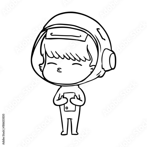 cartoon curious astronaut