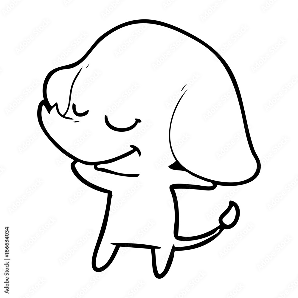 cartoon smiling elephant cartoon smiling elephant