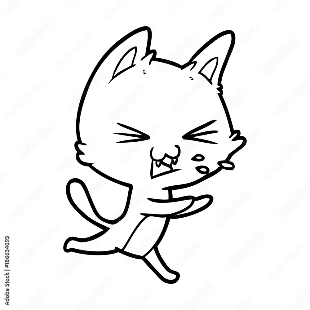 cartoon cat hissing