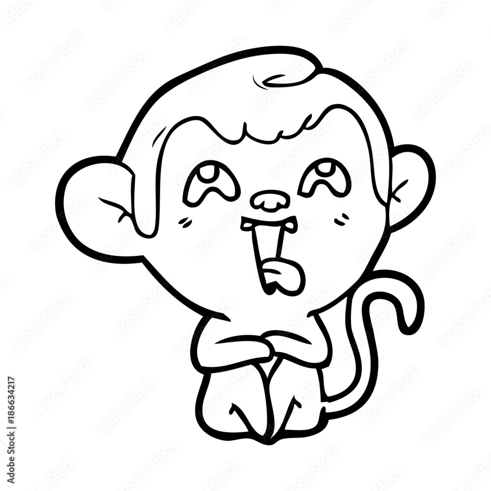 Obraz premium crazy cartoon monkey