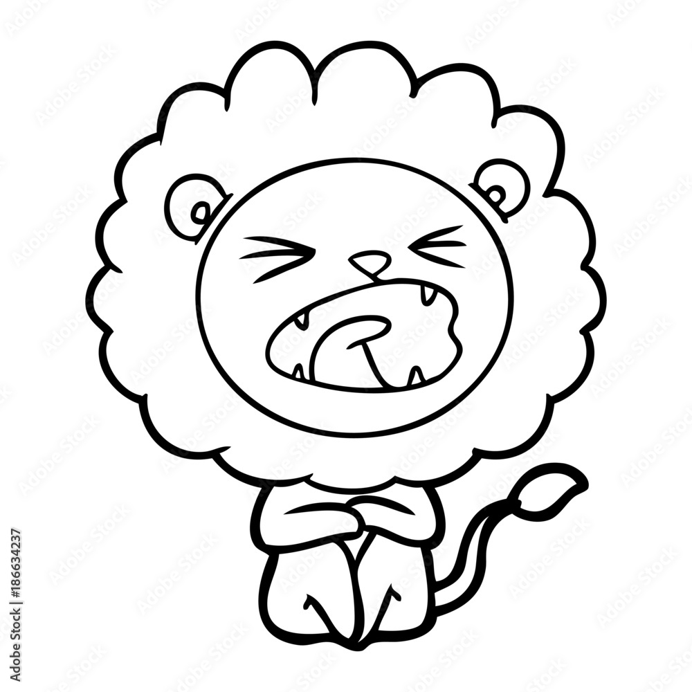 cartoon angry lion cartoon angry lion