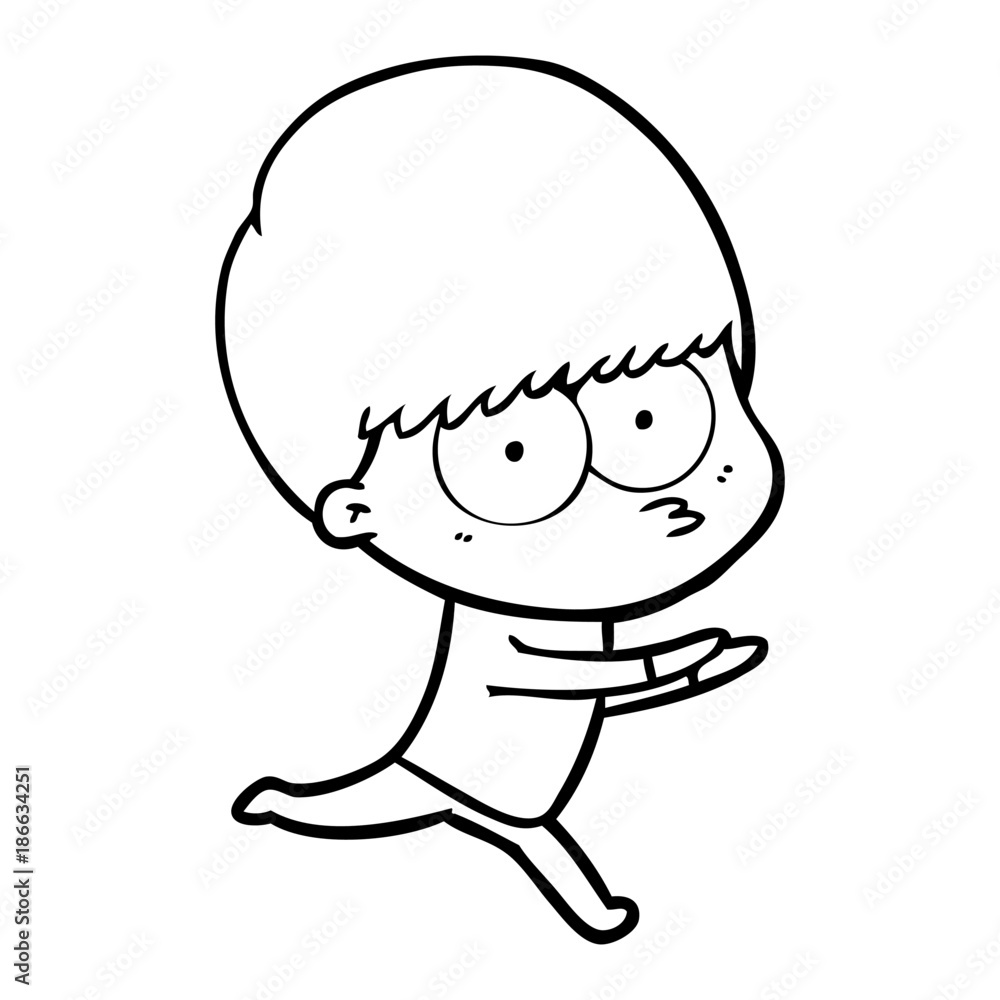 nervous cartoon boy nervous cartoon boy