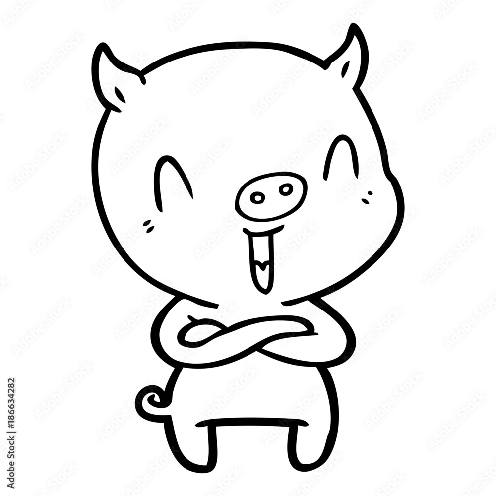 Obraz premium happy cartoon pig