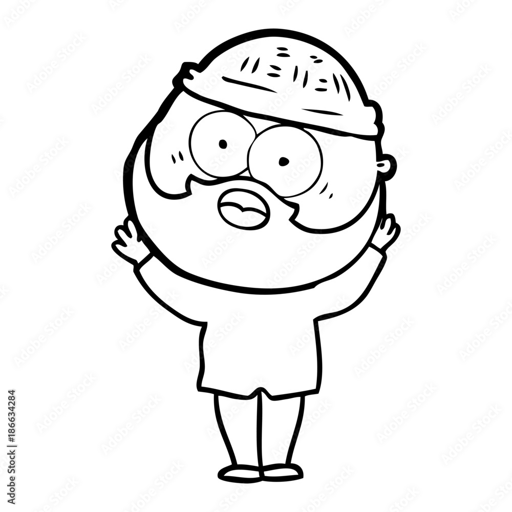 cartoon bearded man