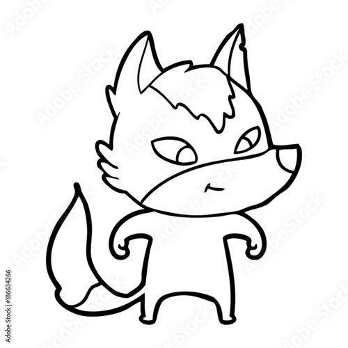 friendly cartoon wolf