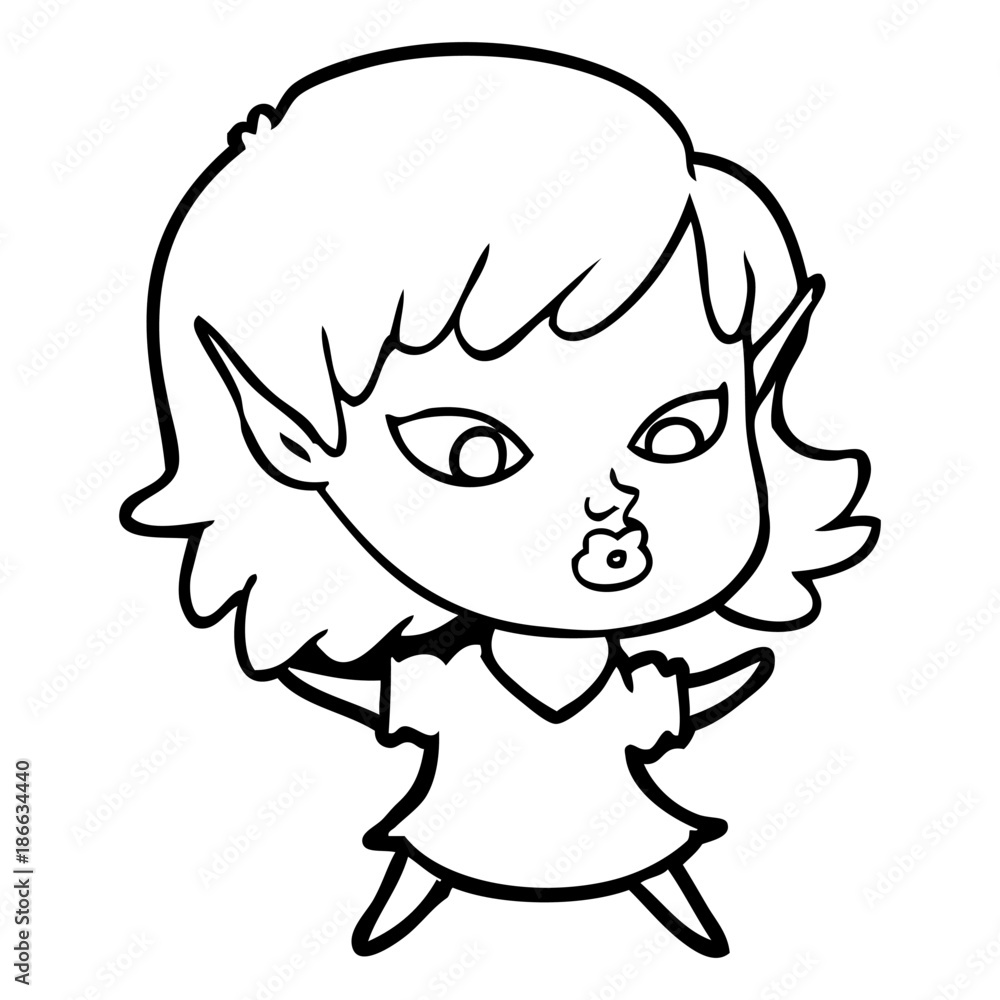 pretty cartoon elf girl pretty cartoon elf girl