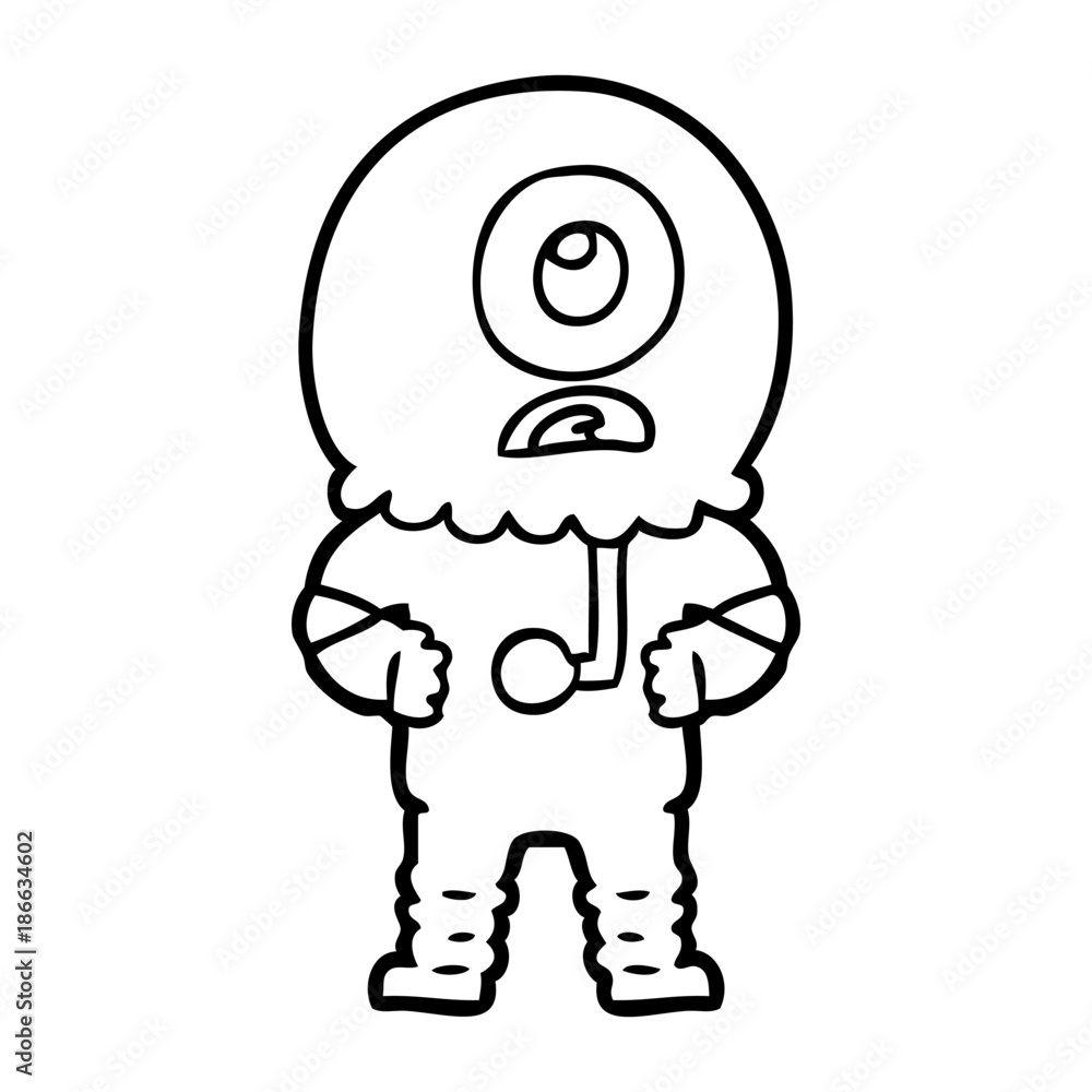 cartoon cyclops alien spaceman cartoon cyclops alien spaceman