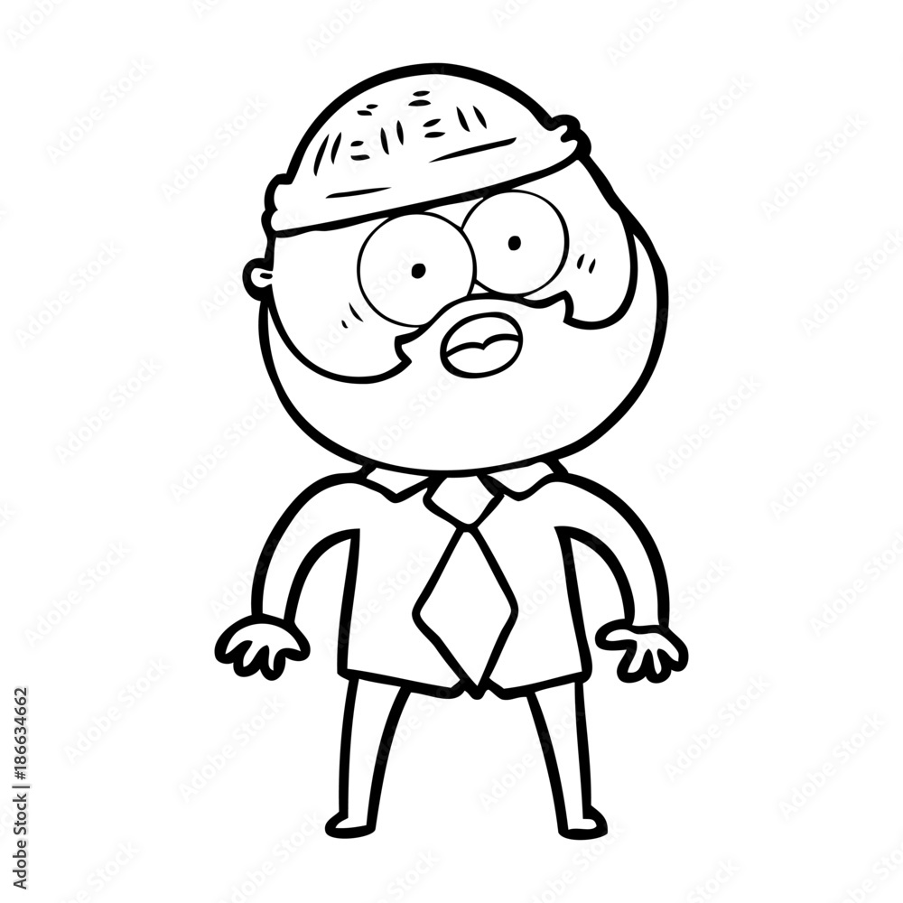 cartoon bearded man