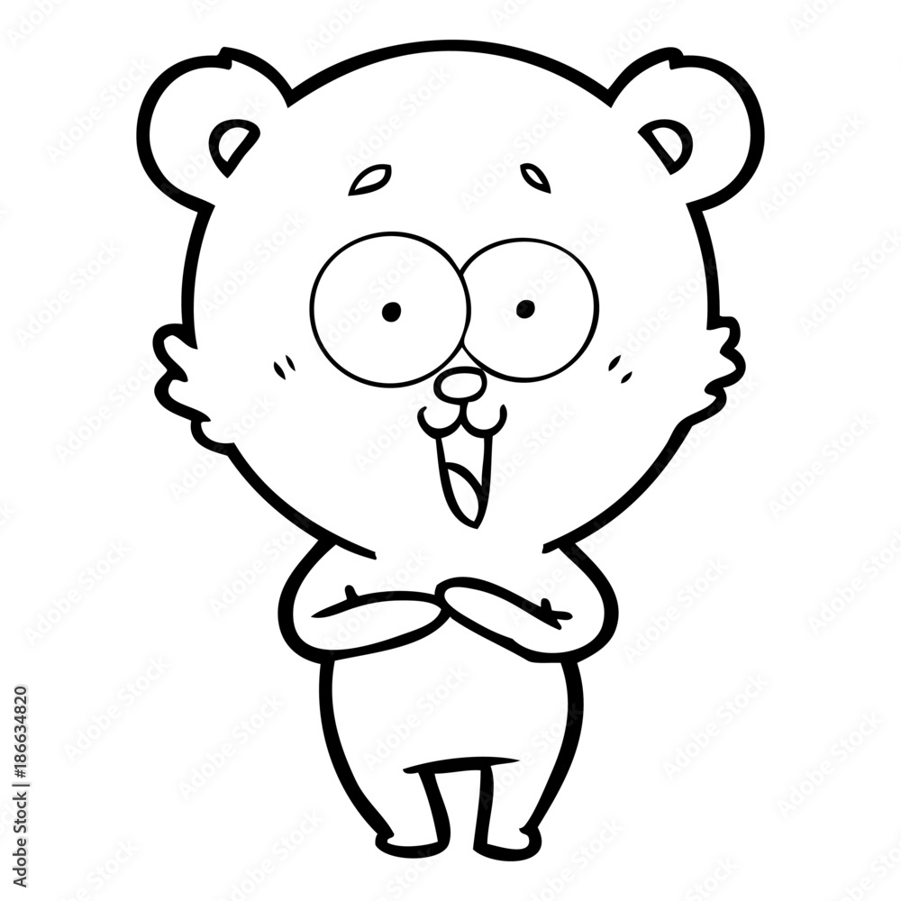Naklejka premium laughing teddy bear cartoon