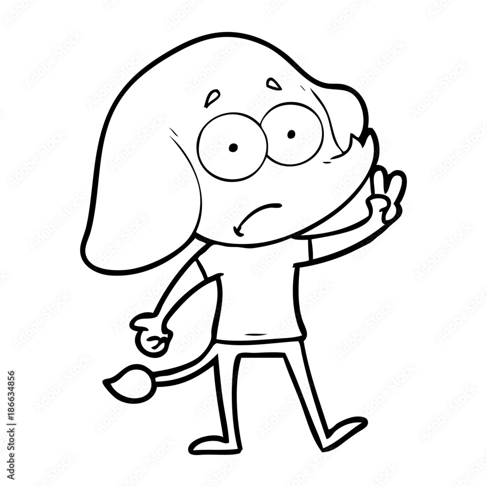 Obraz premium cartoon unsure elephant