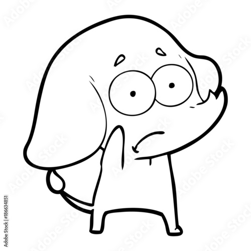 cartoon unsure elephant