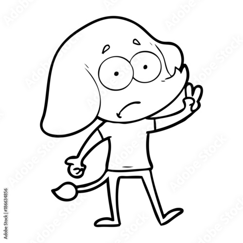 cartoon unsure elephant