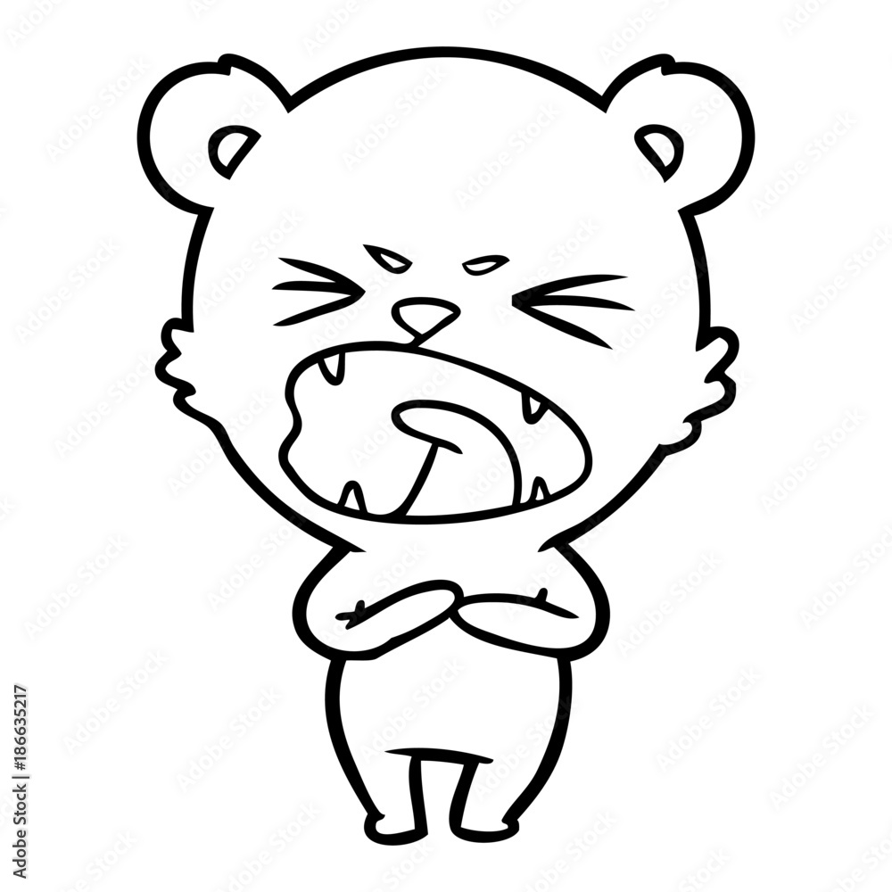 Naklejka premium angry cartoon polar bear