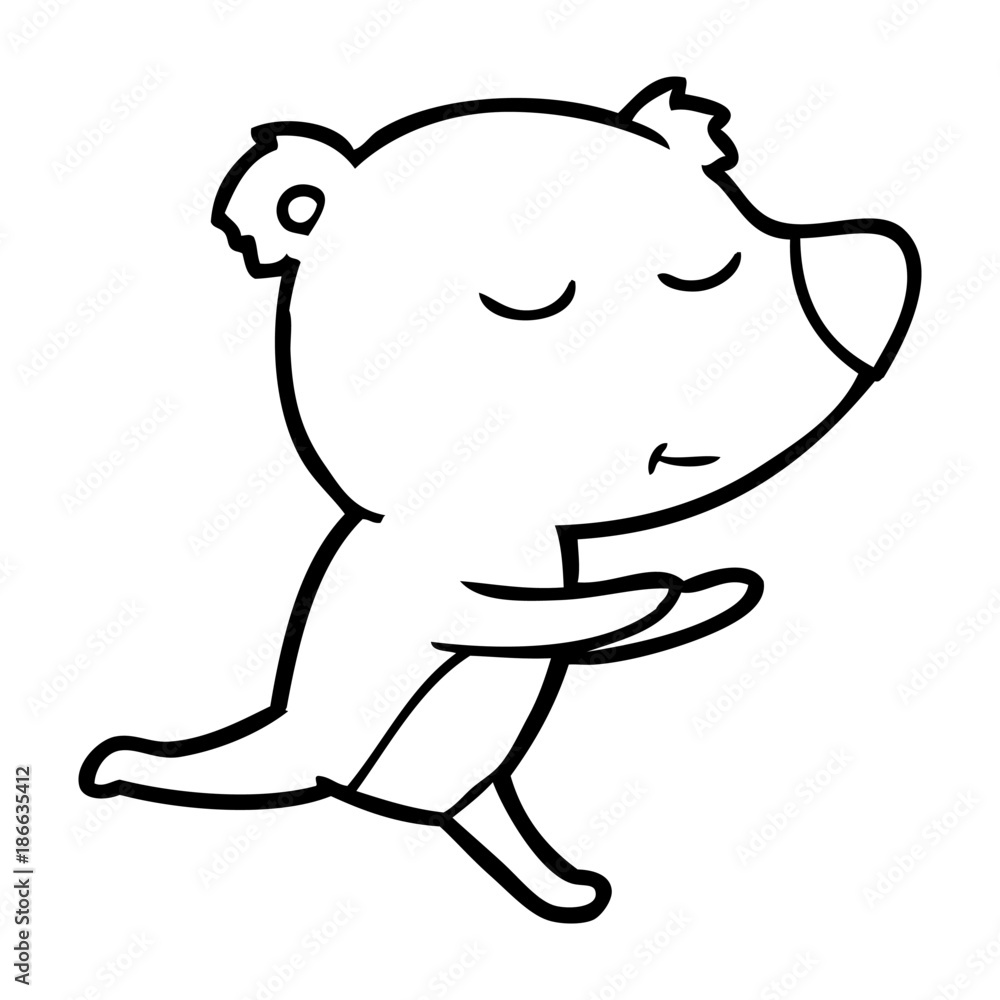 Fototapeta premium happy cartoon bear running