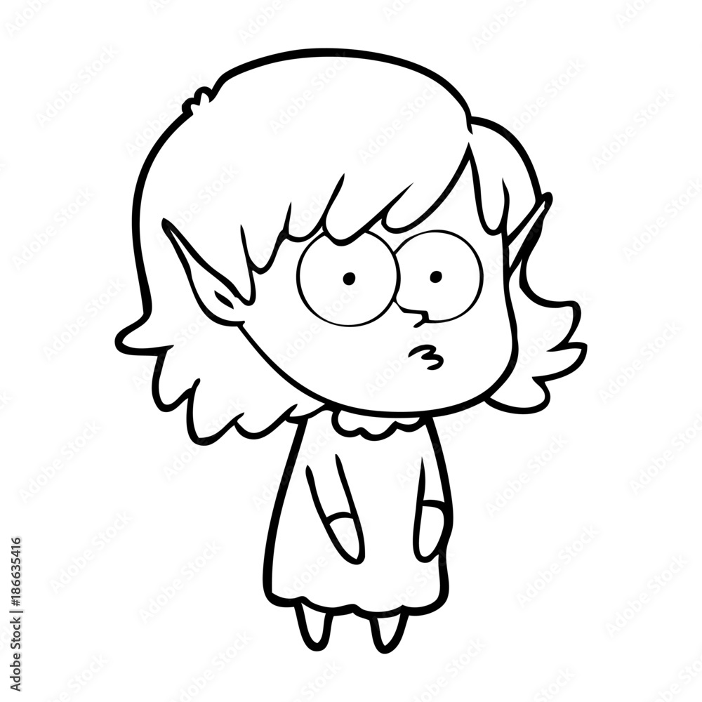 cartoon elf girl staring cartoon elf girl staring