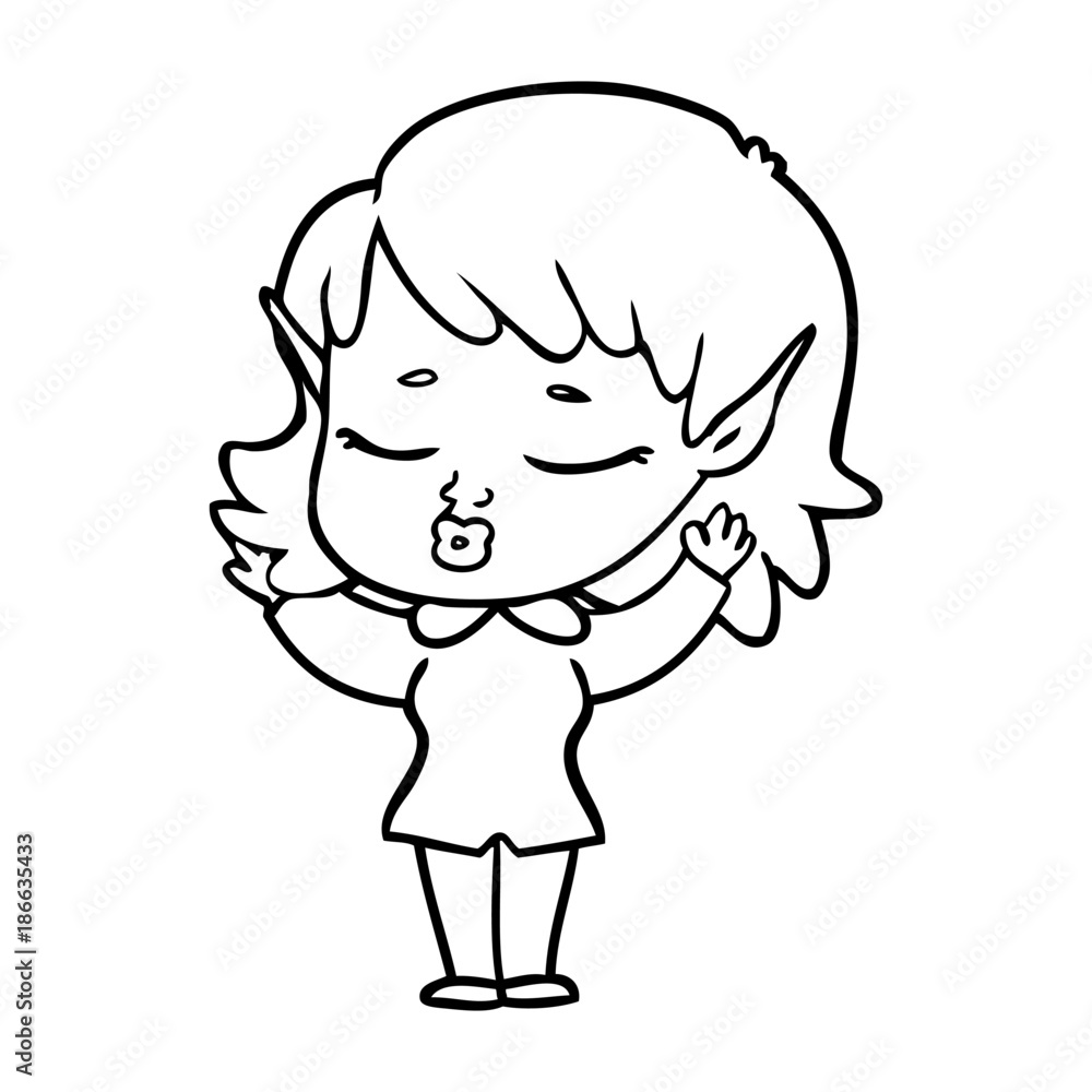 pretty cartoon elf girl pretty cartoon elf girl