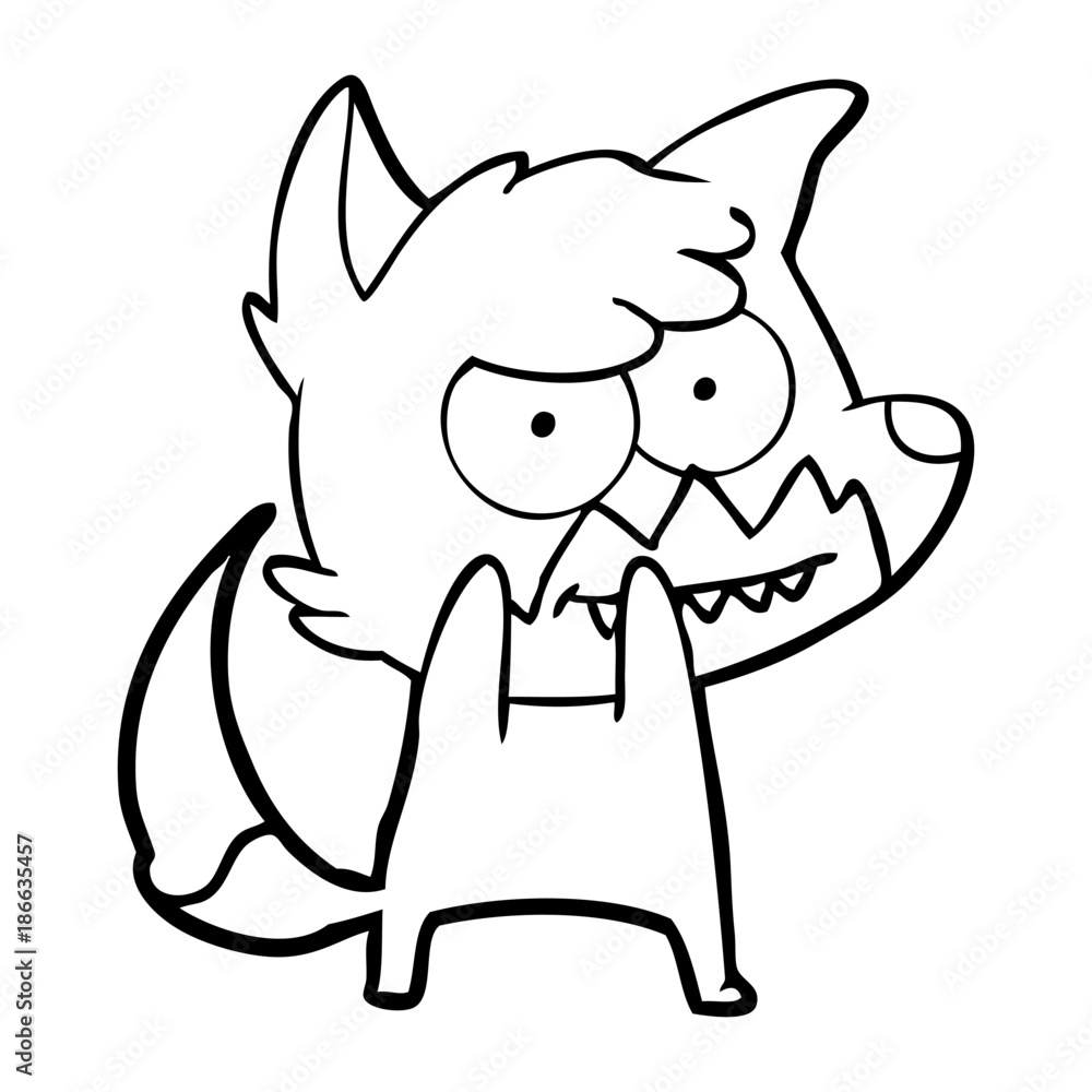 Obraz premium cartoon grinning fox