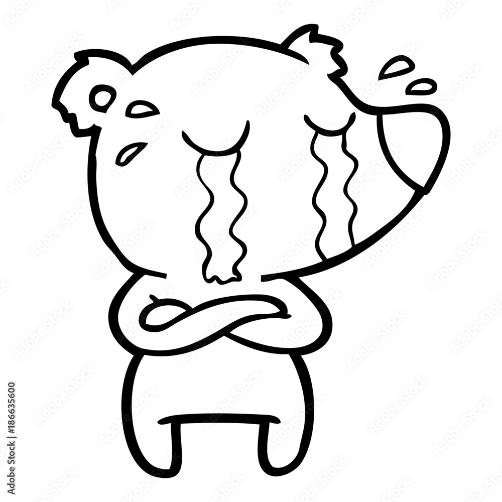 Fototapeta premium cartoon crying bear