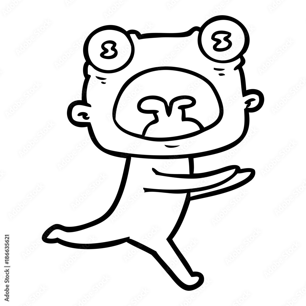 cartoon weird alien running away cartoon weird alien running away