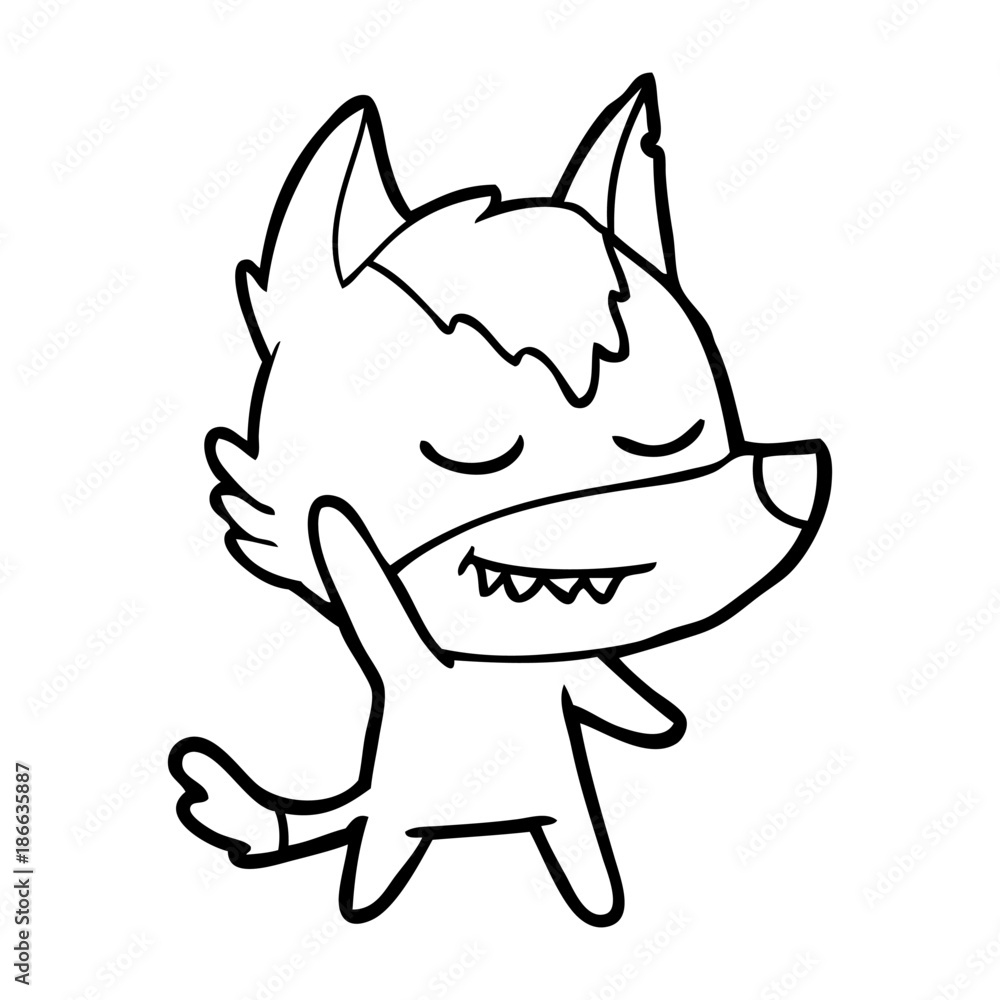 Fototapeta premium friendly cartoon wolf