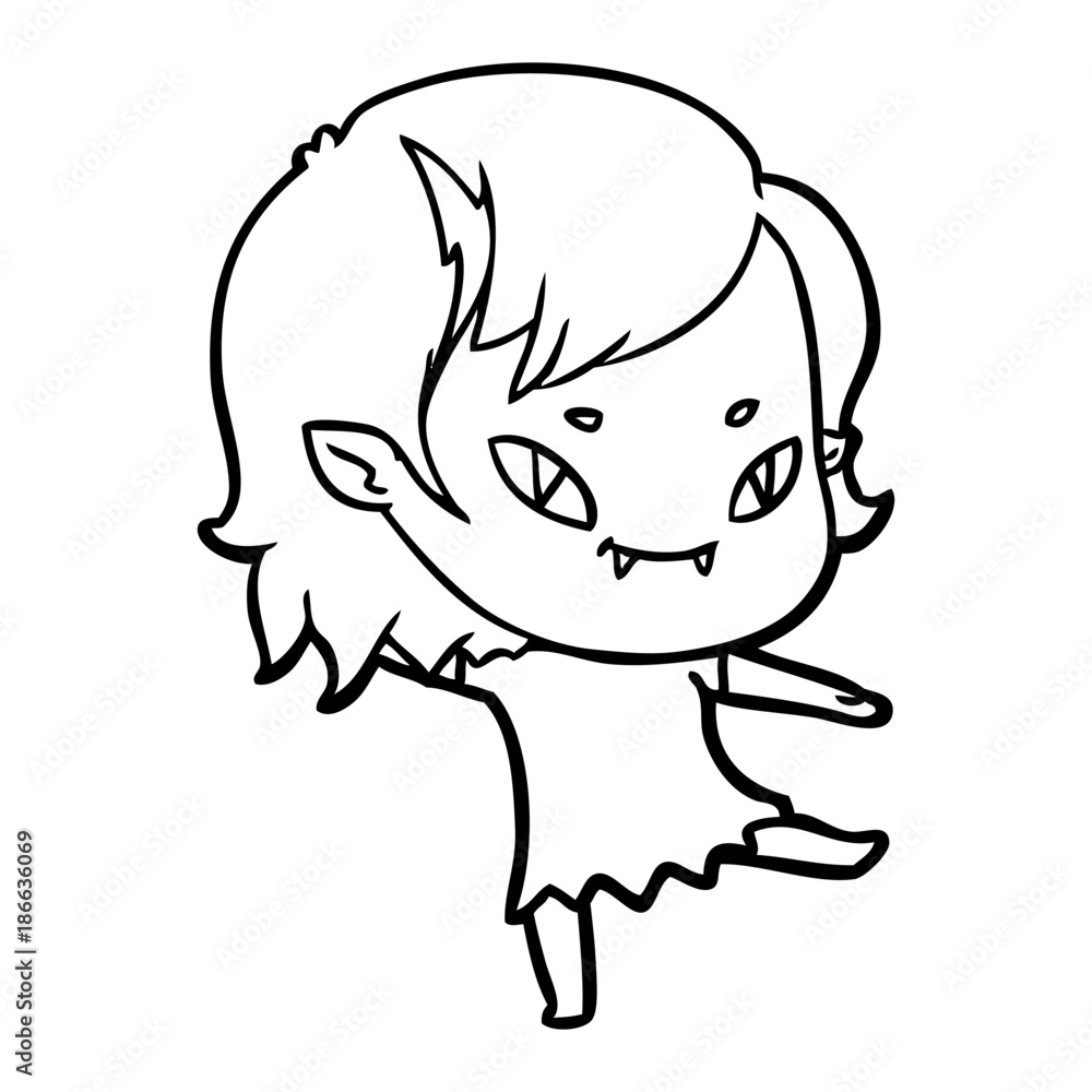 cartoon friendly vampire girl cartoon friendly vampire girl