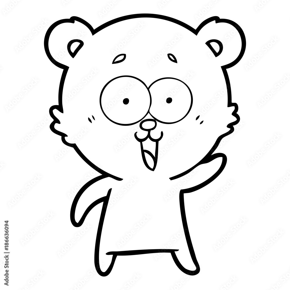Fototapeta premium laughing teddy bear cartoon