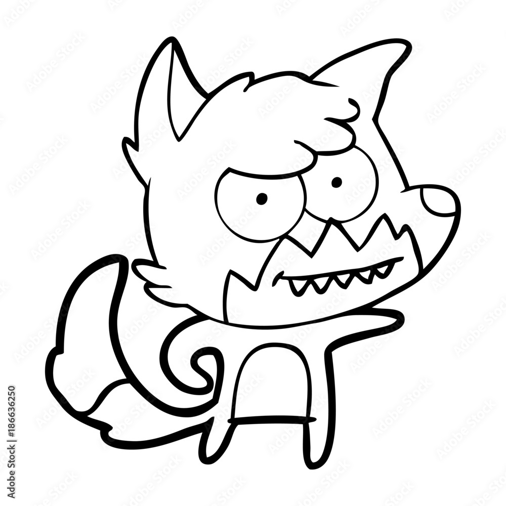 cartoon grinning fox cartoon grinning fox