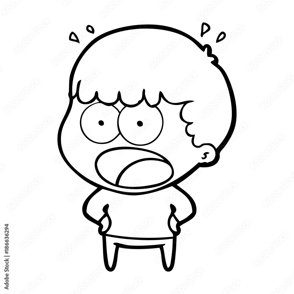 Obraz premium cartoon shocked man