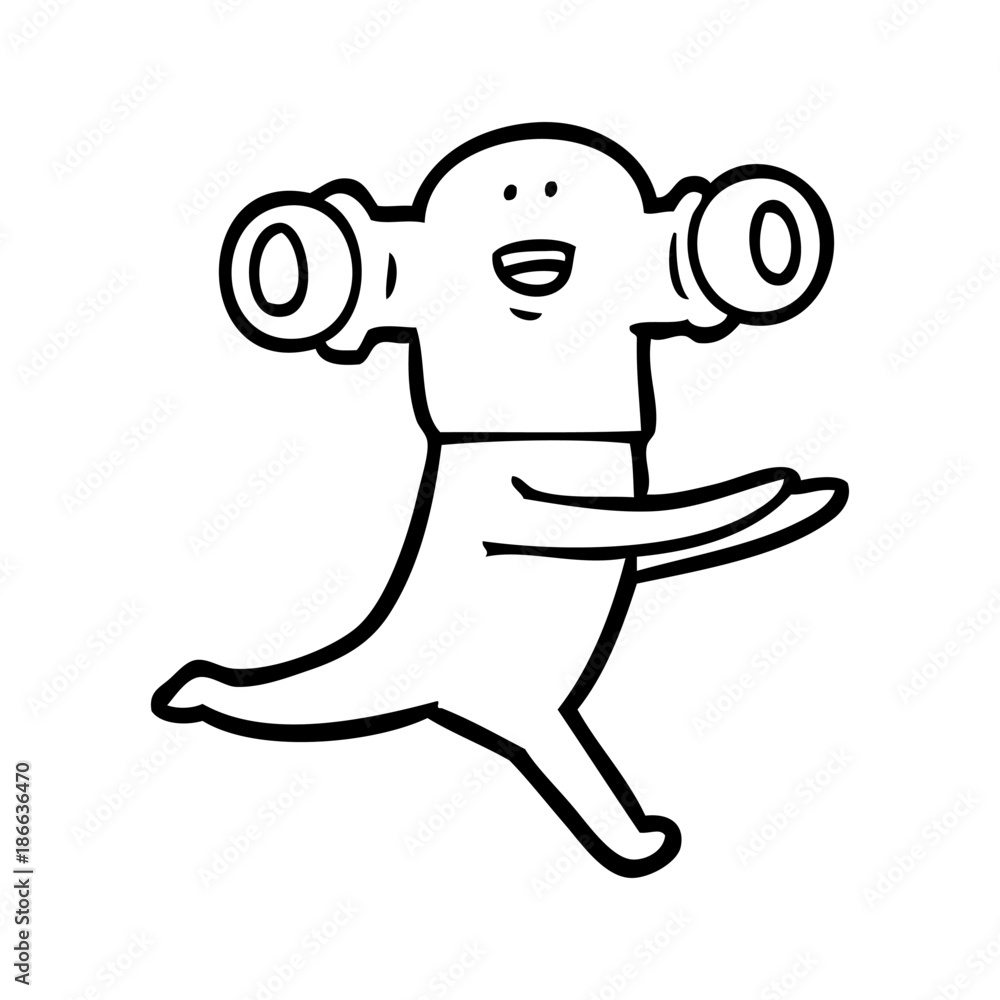 Obraz premium friendly cartoon alien running