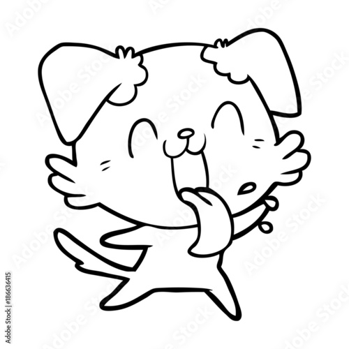 cartoon panting dog