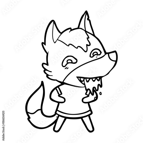 cartoon hungry wolf © lineartestpilot