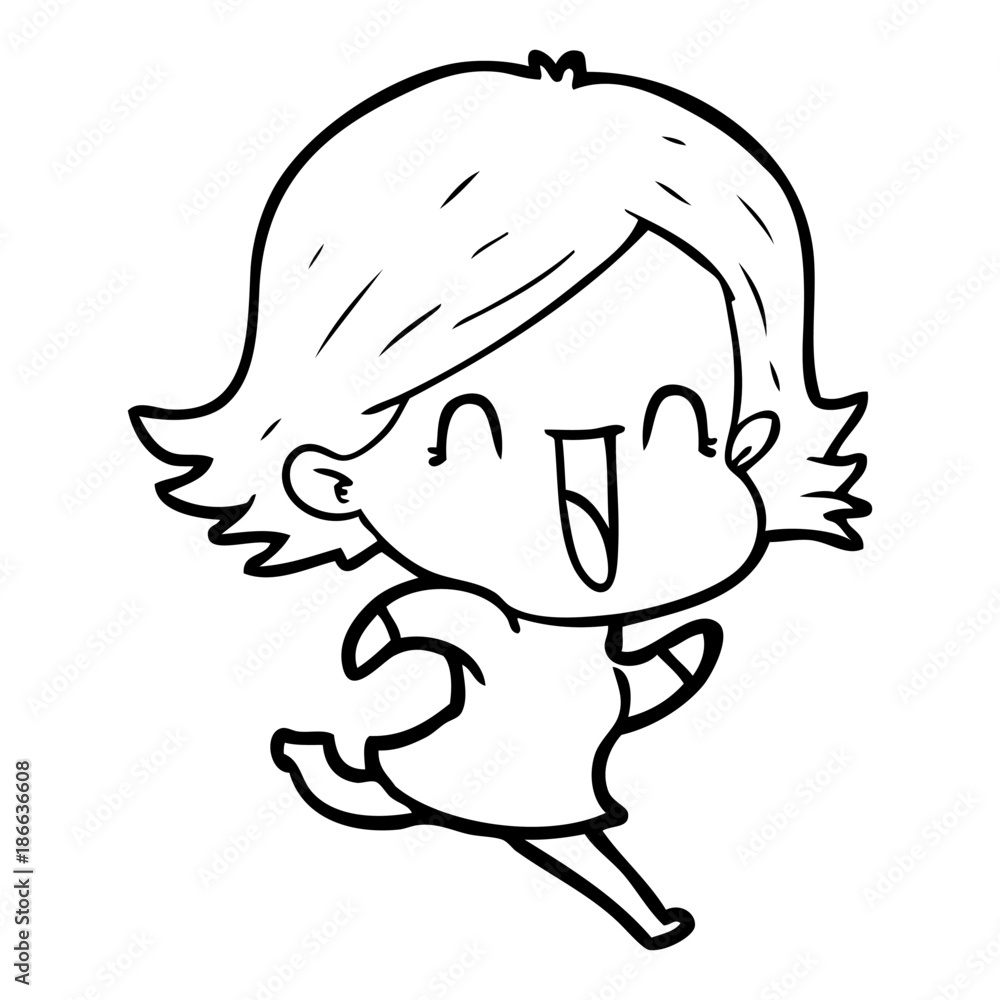 cartoon happy woman cartoon happy woman