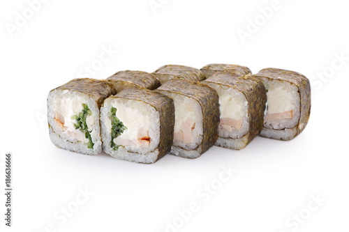 sushi Cheese Maki on a white background photo