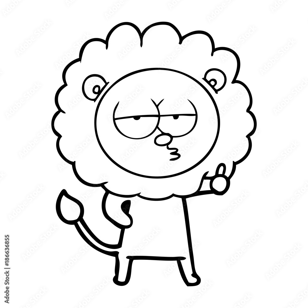 cartoon bored lion cartoon bored lion